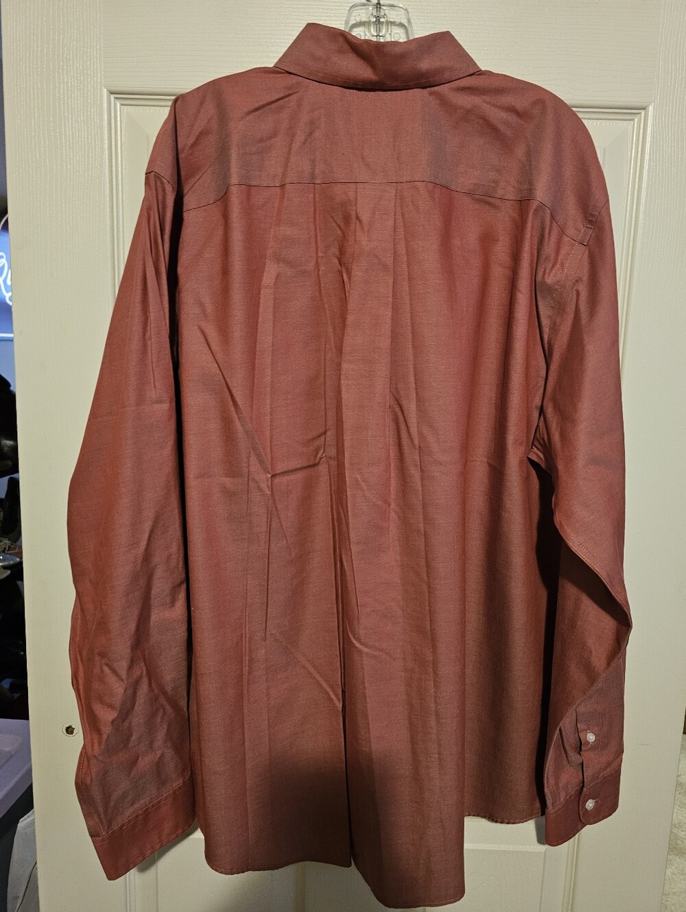 Men's Button-Down Shirt in Irridescent Rust Red Sz XL - Picture 2 of 3